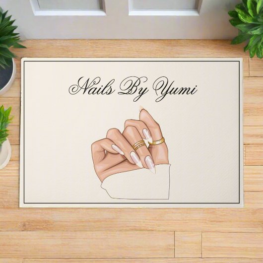 Elegante Chic Nail Salon Manicurist Beauty Welkom Deurmat