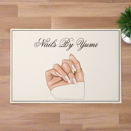 Elegante Chic Nail Salon Manicurist Beauty Welkom Deurmat