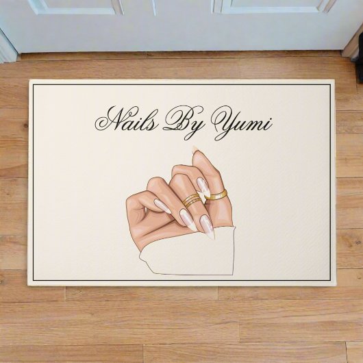 Elegante Chic Nail Salon Manicurist Beauty Welkom Deurmat