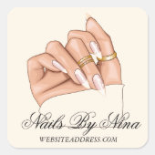 Elegante Chic Nail Salon Manicurist Business Vierkante Sticker (Voorkant)