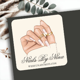 Elegante Chic Nail Salon Manicurist Business Vierkante Sticker