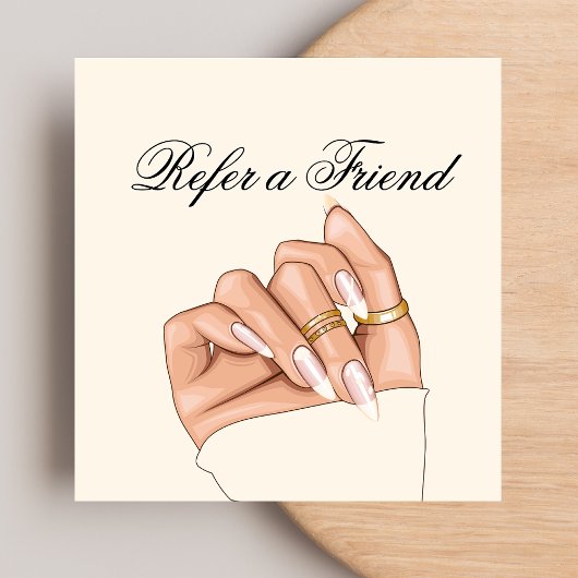 Elegante Chic Nail Salon Pedicurist Referral Kaart