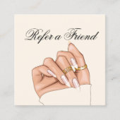 Elegante Chic Nail Salon Pedicurist Referral Kaart (Voorkant)