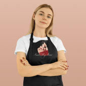 Elegante Chic Nails Schoonheidssalon Werknemer Uni Schort