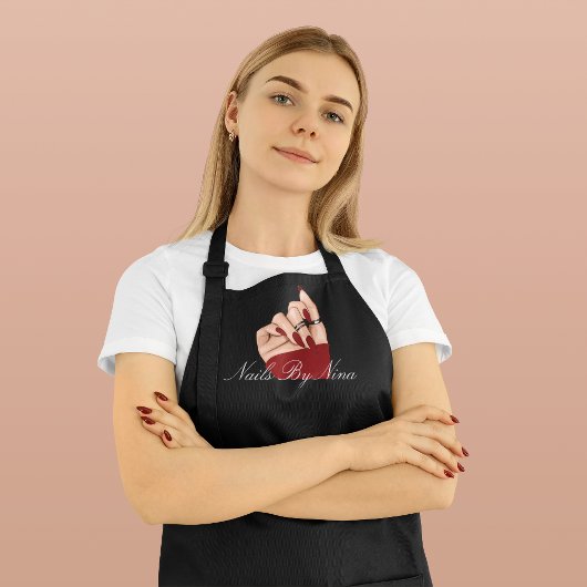 Elegante Chic Nails Schoonheidssalon Werknemer Uni Schort