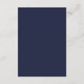 Elegante Chic Navy Blauw Wit Minimal Wedding Informatiekaartje (Achterkant)