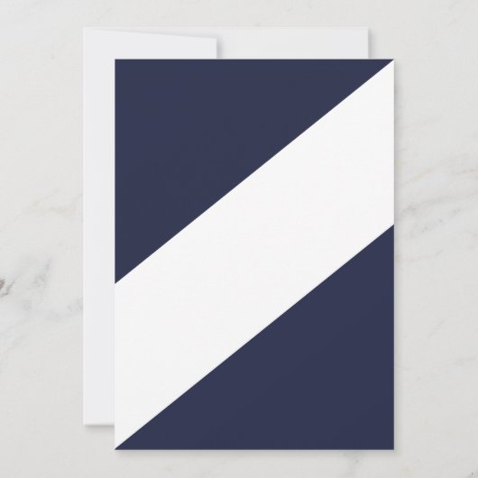 Elegante Chic Navy Blauw Wit Modern 40e verjaardag Kaart (Achterkant)