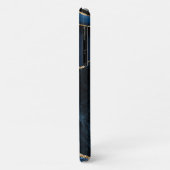 Elegante Chic Navy Blauwe Gouden Marmer Agate Maat Case-Mate iPhone Case (Achterkant/links)