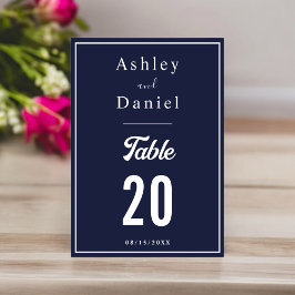 Elegante Chic Navy Blue White formele bruiloft Kaart