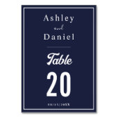 Elegante Chic Navy Blue White formele bruiloft Kaart (Voorkant)