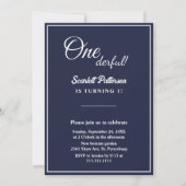 Elegante Chic Navy Blue White Minimal 1e verjaarda Kaart (Voorkant)