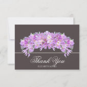 Elegante Chic Paarse Crocus Bruiloftsborrel Dank J Bedankkaart (Voorkant)