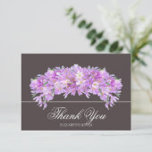 Elegante Chic Paarse Crocus Bruiloftsborrel Dank J Bedankkaart (Staand voorkant)