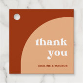 Elegante Chic Peach Terracotta Arch Boho Wedding Bedankjes Labels (Voorkant)