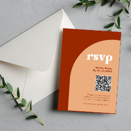 Elegante Chic Peach Terracotta Arch Boho Wedding RSVP Kaartje