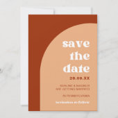 Elegante Chic Peach Terracotta Arch Boho Wedding Save The Date (Voorkant)