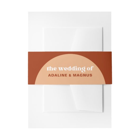 Elegante Chic Peach Terracotta Arch Boho Wedding Uitnodigingen Wikkel (Voorkant Voorbeeld)