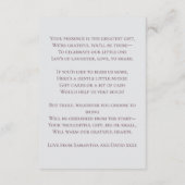 Elegante Chic Pink Coquette Bow Baby shower Informatiekaartje (Achterkant)