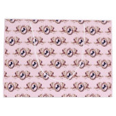 Elegante Chic Pink Equestrian Ribbon Crest Naam Groot Cadeauzakje (Achterkant)