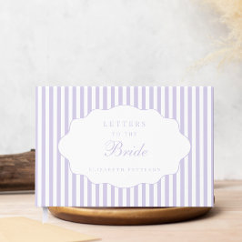 Elegante Chic Preppy Lavendel Brieven aan de Bruid Gastenboek