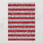 Elegante Chic Red Silver Glitter Roos Sweet 16 Kaart (Achterkant)