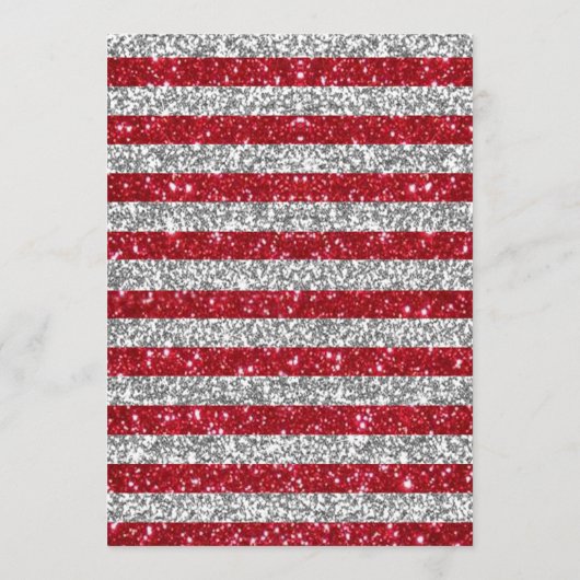 Elegante Chic Red Silver Glitter Roos Sweet 16 Kaart (Achterkant)