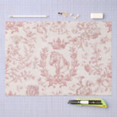 Elegante Chic Roos Beige Equestrian Floral Toile Tissuepapier (Craft)