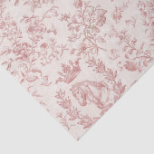 Elegante Chic Roos Beige Equestrian Floral Toile Tissuepapier (Detail)