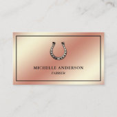 Elegante Chic Roos Gold Foil Hoefijzer Farrier Visitekaartje (Voorkant)