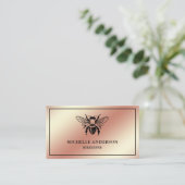 Elegante Chic Roos Gold Folie Honey Bee Beekeeper Visitekaartje (Staand voorkant)