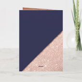 Elegante Chic Roos Gold Navy Blue Bat Mitswa Bedankkaart (Achterkant)