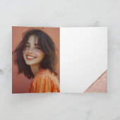 Elegante Chic Roos Gold Navy Blue Bat Mitswa Bedankkaart (Binnen)