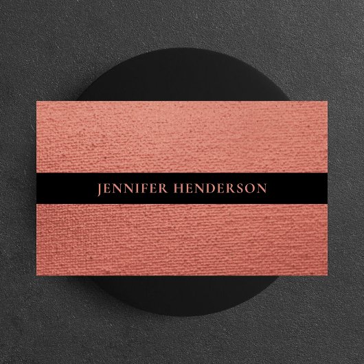 Elegante Chic Roos Goud Roze Girly Typografie Visitekaartje