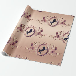 Elegante Chic Roos Gouden Paardensport Ribbon Cres Cadeaupapier