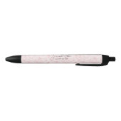 Elegante Chic Roze Marmer Handgeschreven Script Na Zwarte Inkt Pen (Bodem)
