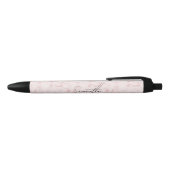 Elegante Chic Roze Marmer Handgeschreven Script Na Zwarte Inkt Pen (Bovenkant)