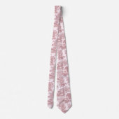 Elegante Chic Roze Paarden Toile Stropdas (Achterkant)