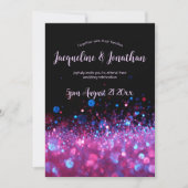 Elegante Chic Roze Paarse Black Glitter Wedding Kaart (Voorkant)