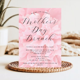 Elegante Chic Roze Roos Moederdag Brunch Kaart