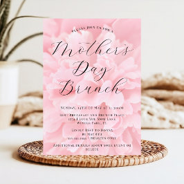 Elegante Chic Roze Roos Moederdag Brunch Kaart