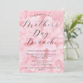 Elegante Chic Roze Roos Moederdag Brunch Kaart (Staand voorkant)