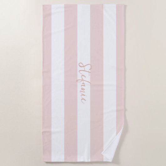 Elegante chic roze streep vrijgezellenfeest gesche strandlaken (Voorkant)