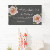 Elegante Chic Rozen Huwelijksbanner Spandoek (Insitu)