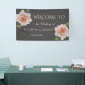 Elegante Chic Rozen Huwelijksbanner Spandoek (Beurs)