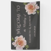Elegante Chic Rozen Huwelijksbanner Spandoek (Verticaal)