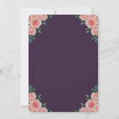 Elegante Chic Rozen Paarse Bruidsdouche Kaart (Achterkant)