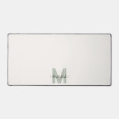 Elegante Chic Sage Green Script Monogram Bureaumat (Voorkant)