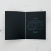 Elegante Chic Sapphire Blue en Black 25e verjaarda Kaart (Binnen)