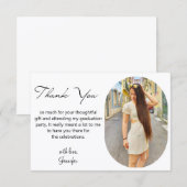 elegante chic script afstudeerboog foto bedankkaart (Voorkant / Achterkant)