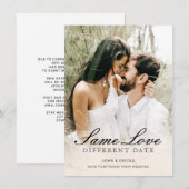 Elegante Chic Script Foto Bruiloft Uitstel Aankondiging (Voorkant / Achterkant)